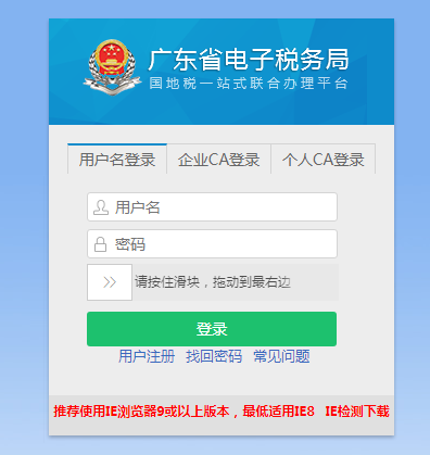 广东省国地税电子税务局系统