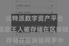 比特派数字资产平台  这些信息王人被存储在区块链网罗中